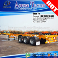 Aotong Brand Tri axles 40ft skeleton/chassis container semi trailer (45 ton capacity)